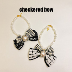 Korean high-end pet pearl necklace, small fragrant cat collar, cute dog collar, teddy necklace jewelry