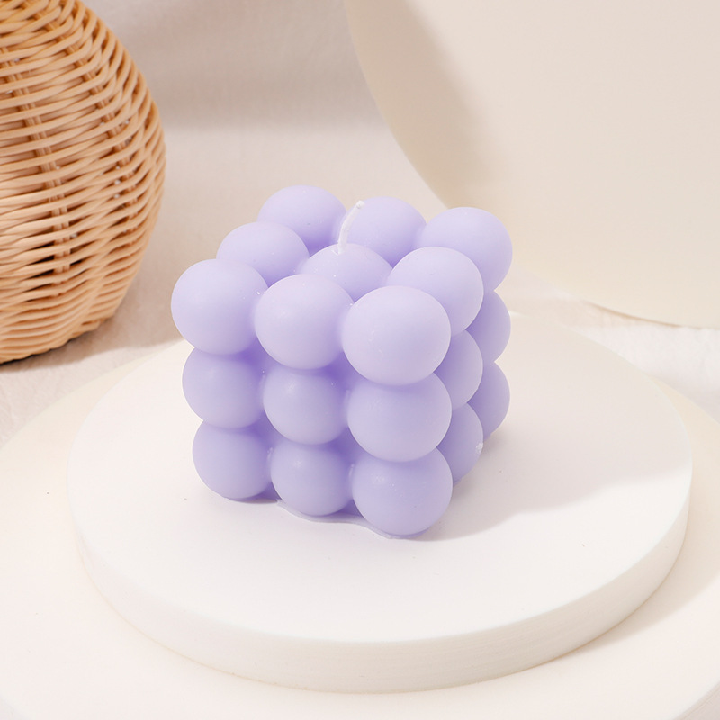 (Sabor lavanda púrpura tranquilo) caja de vela cubo