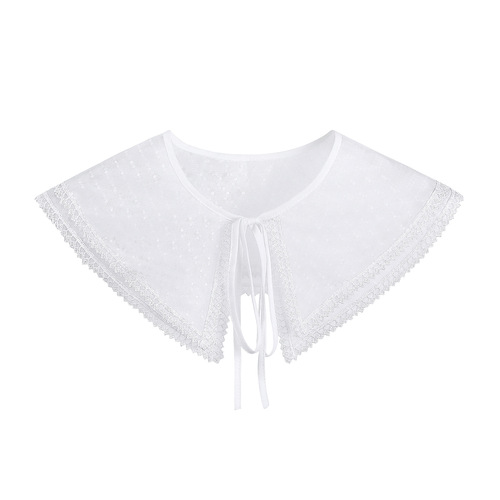 Lace edge small cape women's cloak summer white sunscreen lace collar high-end match dress collar