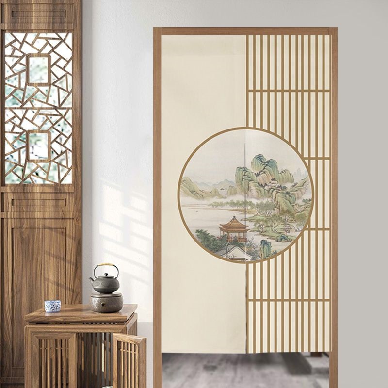 Toilet Curtain, Kitchen Bathroom Partition Curtain, Living Room Bedroom Curtain, Chinese Style Long Door Curtain, Entrance Hall