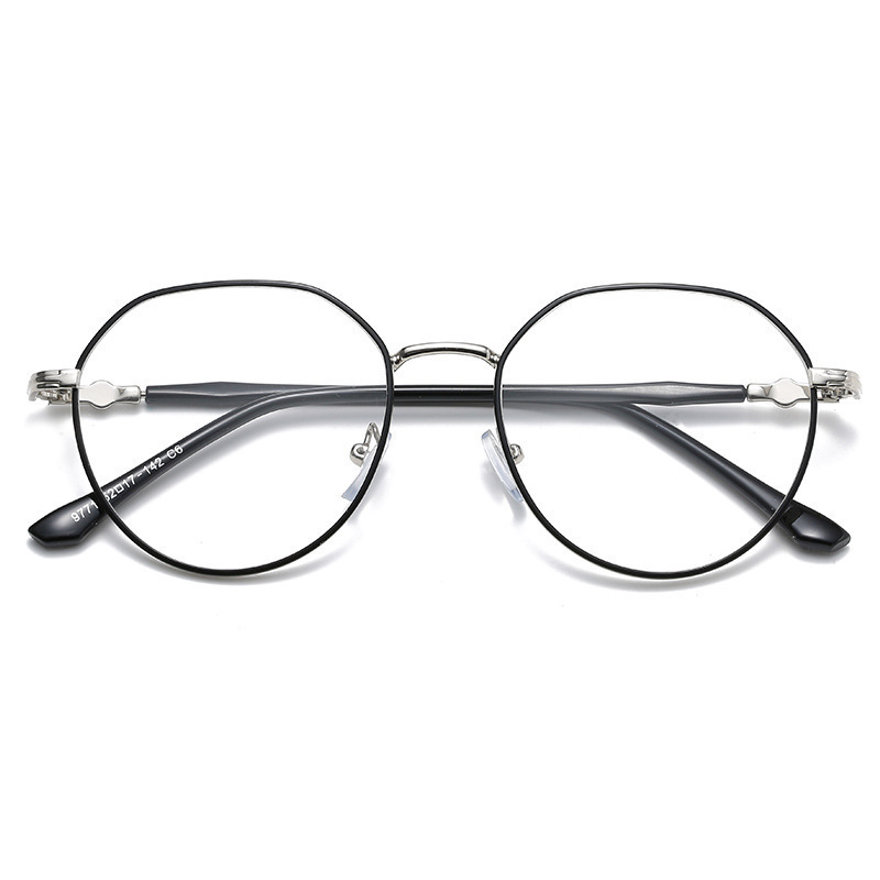 Gafas fotocromáticas, anti-luz azul, sin graduación, monturas metálicas de moda estilo influencer, gafas de aspecto natural para mujer, gafas graduadas para hombre