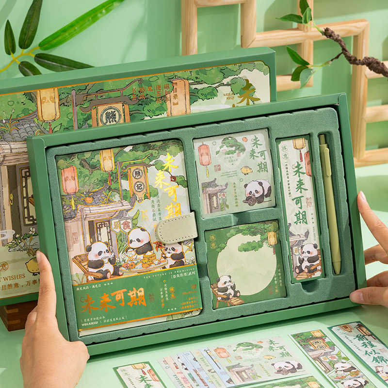 Guofeng Cute Panda Hand Account Gift Box suit Notebook Student Gift Accompanying Gift Set of Stationery Gift