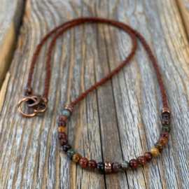 宸佑欧美嘻哈松石米珠串珠项链饰品男潮时尚个性冲浪者锁骨链饰品