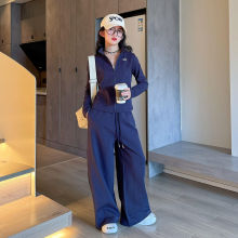 女童套装春秋款2025新款休闲运动服儿童秋装卫衣外套阔腿裤两件套