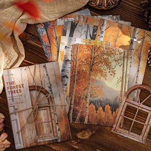 Vintage Background Landscaping Material Paper Natural Landscape Series Creative Versatile Journal Base Collage Material