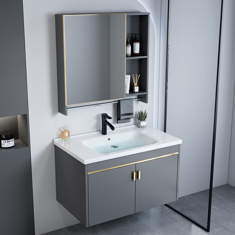 Bathroom washbasin cabinet combined space aluminum small apartment…