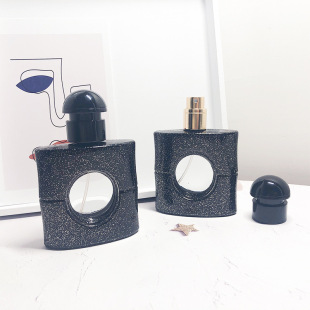 In stock screw perfume sub-bottle spray bottle glass Press bottle 30 ml black high-end sample replacement bottle