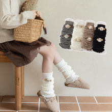 儿童袜套批发2025秋季新款毛线袜小狗儿童腿套对对卡通保暖腿女童