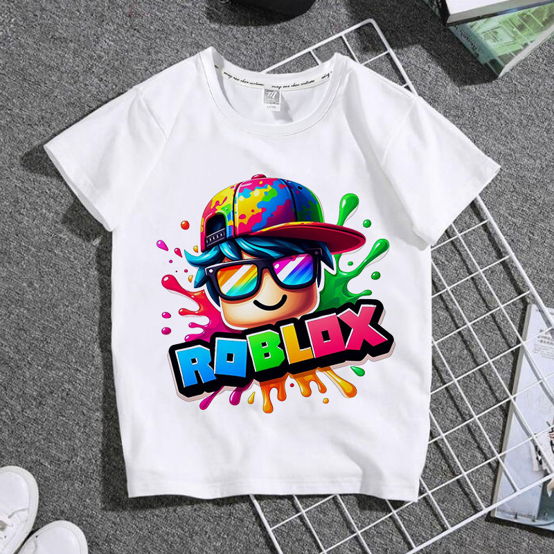 Roblox Roblox Game Cartoon Summer Family Wear for Boys and Girls, Primary School Students, Mom and Dad T-Shirts, Kidsren's Short-Sleeved Roblox Roblox Game Cartoon Summer Family Wear for Boys and Girls, Primary School Students, Mom and Dad T-Shirts, Kidsren's Short-Sleeved