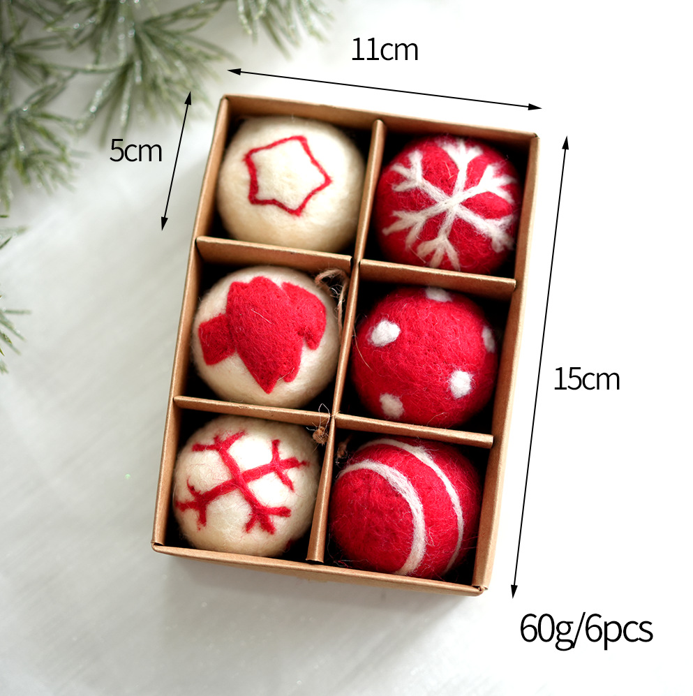 Bola de lana caja decorativa BOLA DE Navidad patrón de dibujos animados árbol de Navidad colgante Regalo De vacaciones decoración de la ventana color mezclado