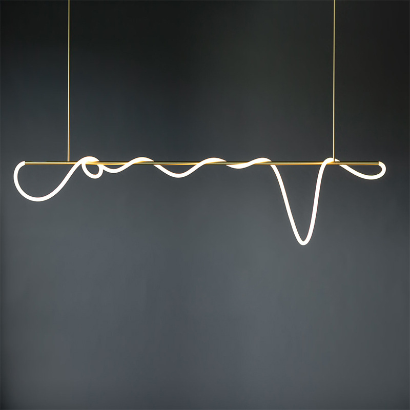 Lámpara de mesa de comedor moderna de diseño flexible, lámpara colgante personalizada para comedor, lámpara de barra de silicona de estilo minimalista, estilo minimalista.