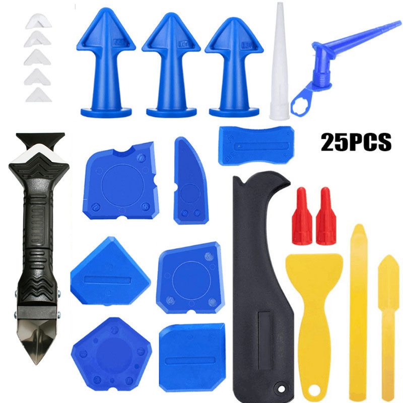 25-piece set of caulking tool beauty sewing scraper 3 in 1 scraper caulking nozzle bathroom door and window seam finishing 25-piece set of caulking tool beauty sewing scraper 3 in 1 scraper caulking nozzle bathroom door and window seam finishing