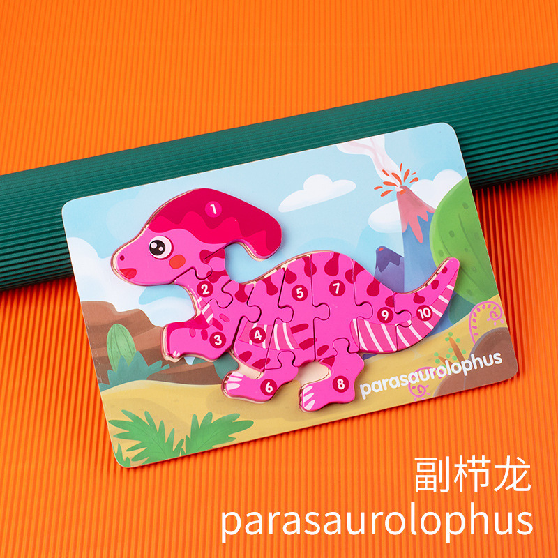 Iluminación niños 3D hebilla tridimensional rompecabezas educación temprana tráfico rompecabezas de madera bebé juguetes educativos de madera al por mayor