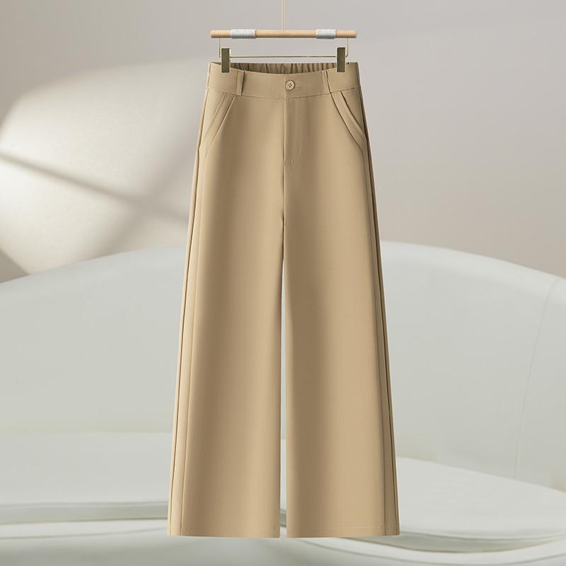 Pantalones de piernas anchas para mujeres 2026 verano nuevo pantalones recto sueltos de cintura alta para reducir la edad de los pantalones de mujer de viaje casuales delgados image 4