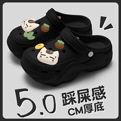 夏用女性用厚底下駄、通気性、滑り止め、女性用EVAビーチつま先スリッパ、卸売