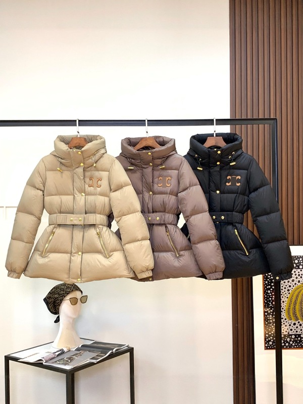 ce家25秋冬新款收腰羽绒服女中长款白鹅绒连帽外套气质通勤保暖|undefined