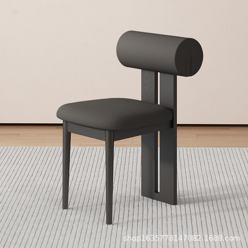 Silla de comedor de madera maciza medieval francesa retro silla de respaldo doméstica diseñador nórdico silla de hipopótamo casual fábrica de origen