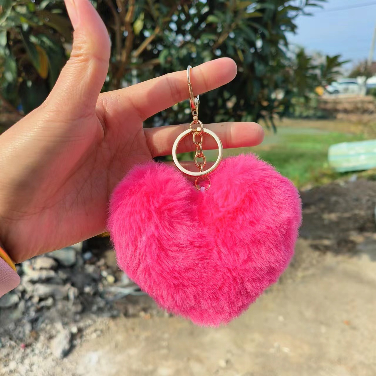 1 Piece Quantity Daily Occasion Alloy Material Sweet Simple Style Heart Shape Alloy Valentine's Day Women's Bag Pendant Keychain