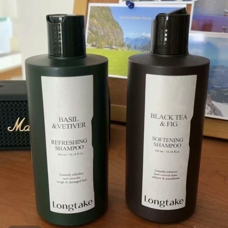 跨境专供LONGTAKE雪野松侧柏叶洗发水控油蓬松檀香洗发露头300ml|undefined