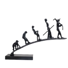 新中式创意黑色铸铁人物样板房电视柜卧室书房客厅桌面玄关摆件