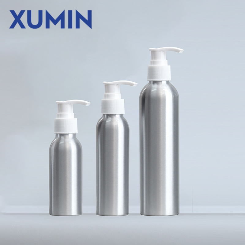 Fábrica en stock 100mL botella de loción de aluminio botella de prensa cosméticos sub-embalaje loción de aluminio botella vacía Xumin material de embalaje image 11