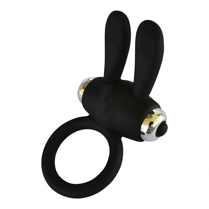 Rabbit Ear 10 Frequency Vibrating Locking Semen Couple Intimate Flirting Resonator Male Penis Delay Ring Adult Products_voghion.com
