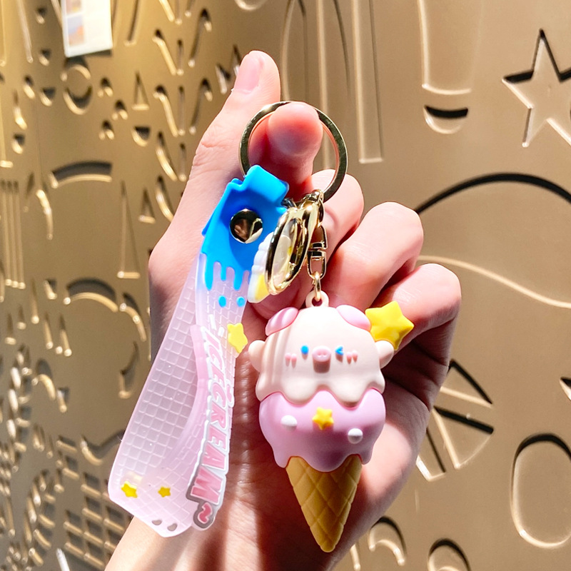 Llavero de dibujos animados de Sanrio con diseño de perro de orejas grandes, colgante, adorno de llavero de Kuromi, artículos pequeños, pequeño regalo