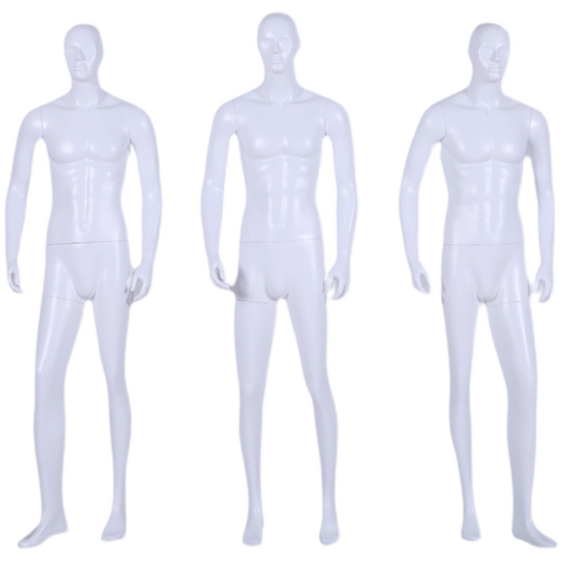 Tienda de ropa de lujo modelo masculino accesorios de todo el cuerpo nariz abstracta muñeca de cinco caras muestra ventana modelo de moda masculina coreana