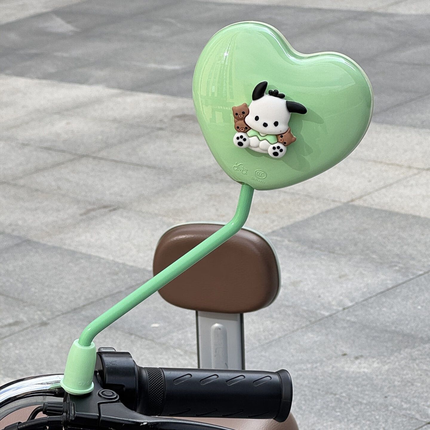 Vehicle Heart-Shaped, Aima Other Electric Vehicle Accessories - green-pochacco-heart-shaped-hd-rearview-mirror-pair