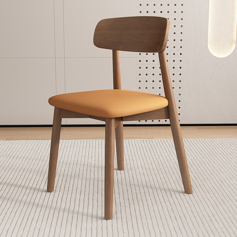 Silla de comedor de madera sólida, silla de comedor de madera nórdica, silla de comedor, silla de respaldo, silla de ganoderma lucidum