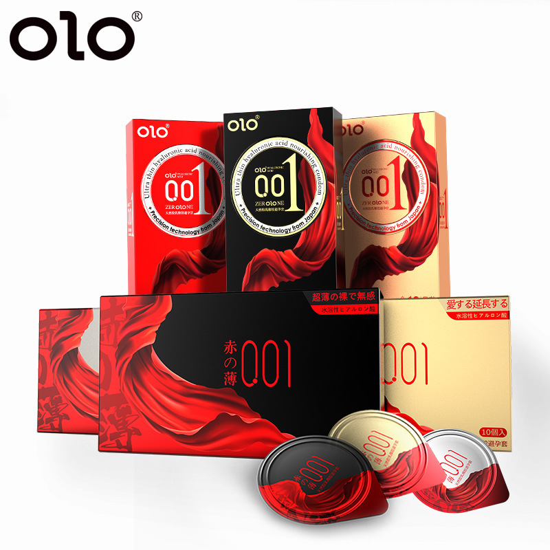 Olo Condoms 001 Hyaluronic Acid Ultra-Thin Tight-Fitting 10-Pack Condoms Family Planning Sex Products Passion Pack Ultra-Thin
