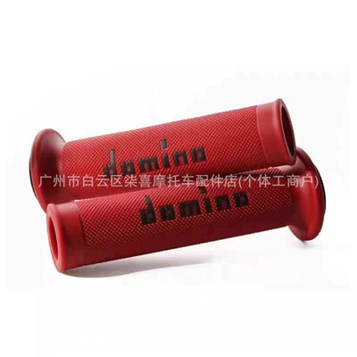 Domino-style universal grips Handlehold cover - nomi-handle-cover-red-background-with-black-text-specifications-and-colors