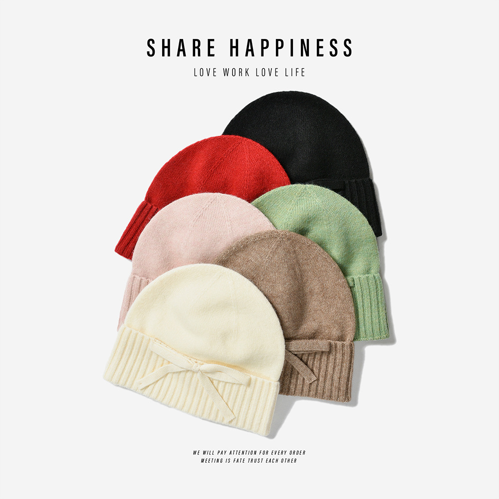 Korean sweet gentle gentle literary knitted woolen hat female autumn…