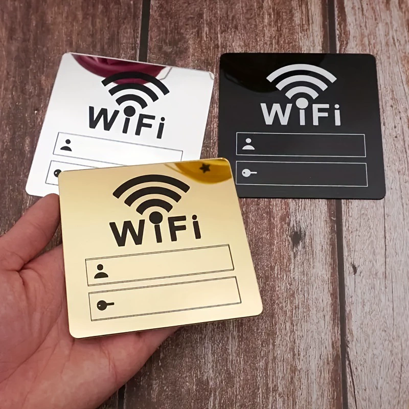 Очарование 3D зеркало WiFi логотип наклейки-акриловая влагостойкие наклейки на стене для дома, офиса