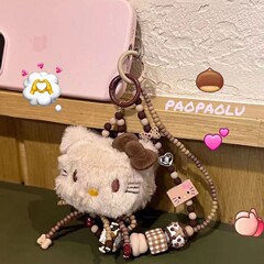 インスタ可爱いKTビーズぬいぐるみ携帯电话少女ストラップストラップカメラccdストラップストラップ