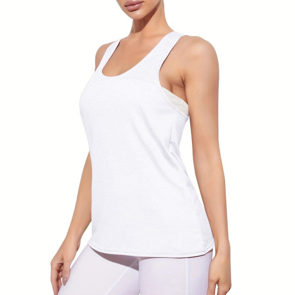 Camiseta deportiva de mujer, chaleco deportivo de acondicionamiento de mujer, chaleco deportivo de correr sin mangas, chaleco deportivo de secado rápido en forma de T