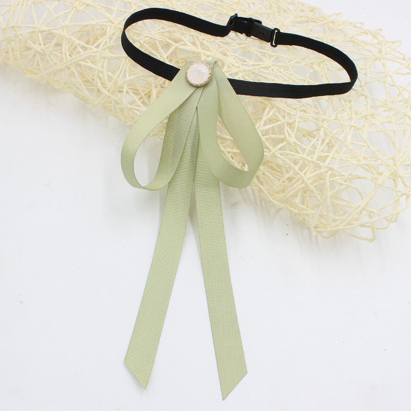 Threaded Long Women's Bow Tie Shirt Collar Flower Adjustable White Decorative Buckle Pointed Ribbon TS232
