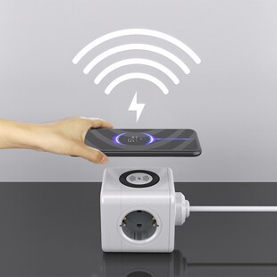 Amazon Hot-selling European Standard Rubik's Cube Socket Wireless Charging Plug Multi-plug One Turn Multi-USB Multi-function Plug