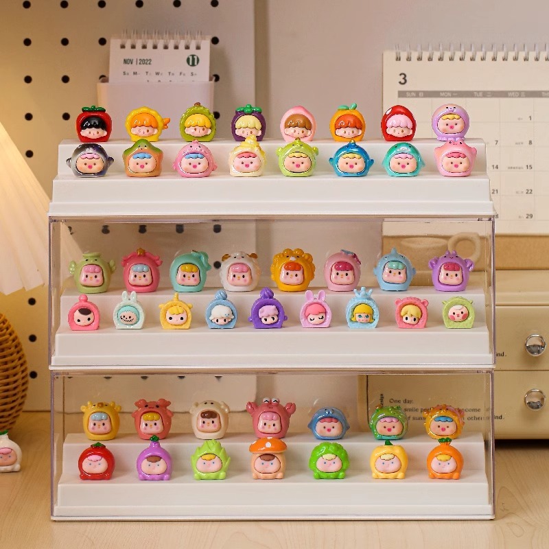Cute grain display box blind box display rack storage small ornaments hand display cabinet acrylic transparent dustproof storage box Cute grain display box blind box display rack storage small ornaments hand display cabinet acrylic transparent dustproof storage box