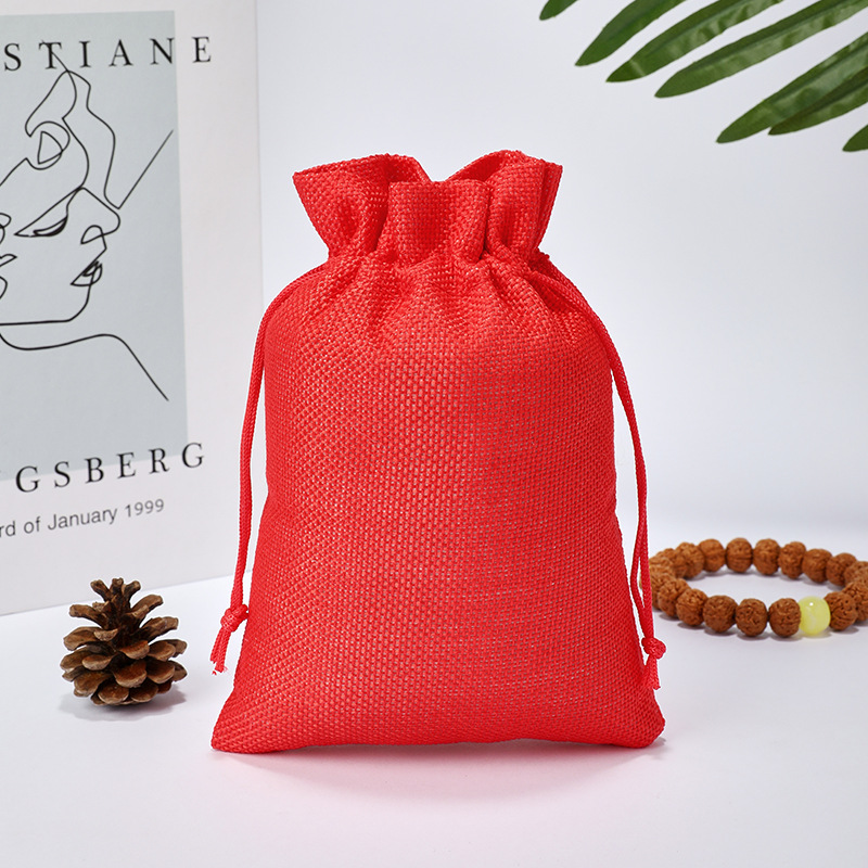 Fábrica en stock bolsa de lino Wenwan bolsa de embalaje de la joyería bolsa de té zongzi Almacenamiento de lino bolsa de cordón al por mayor