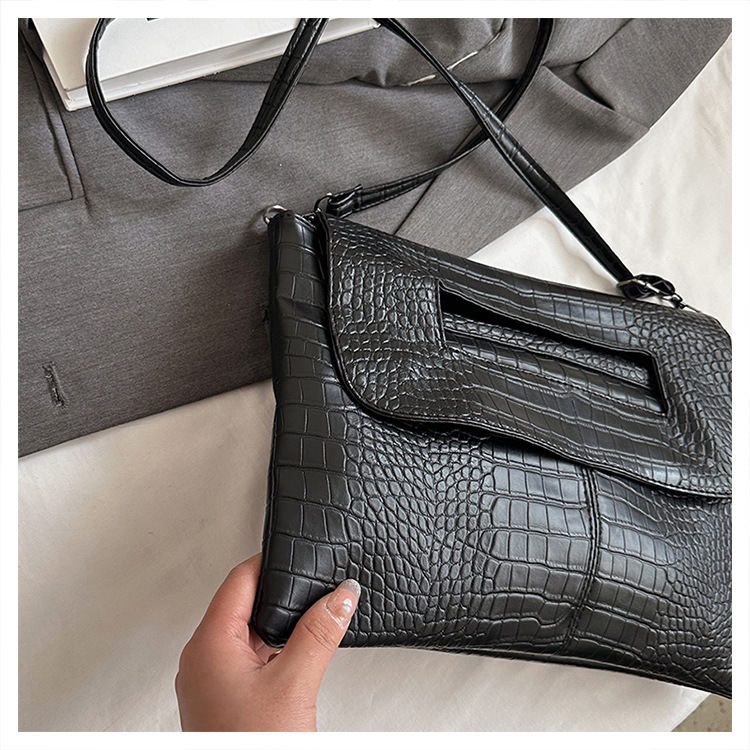 New cross-border foreign trade crocodile pattern strap clutch bag, large-capacity file bag, storage bag, official document bag, crossbody bag undefined