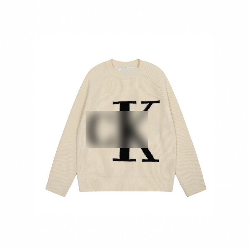 Cross-border CK brand oversized knit sweater with a large letter logo, round neck, long sleeves, and a loose fit, perfect for couples, a trendy autumn/winter item Cross-border CK brand oversized knit sweater with a large letter logo, round neck, long sleeves, and a loose fit, perfect for couples, a trendy autumn/winter item