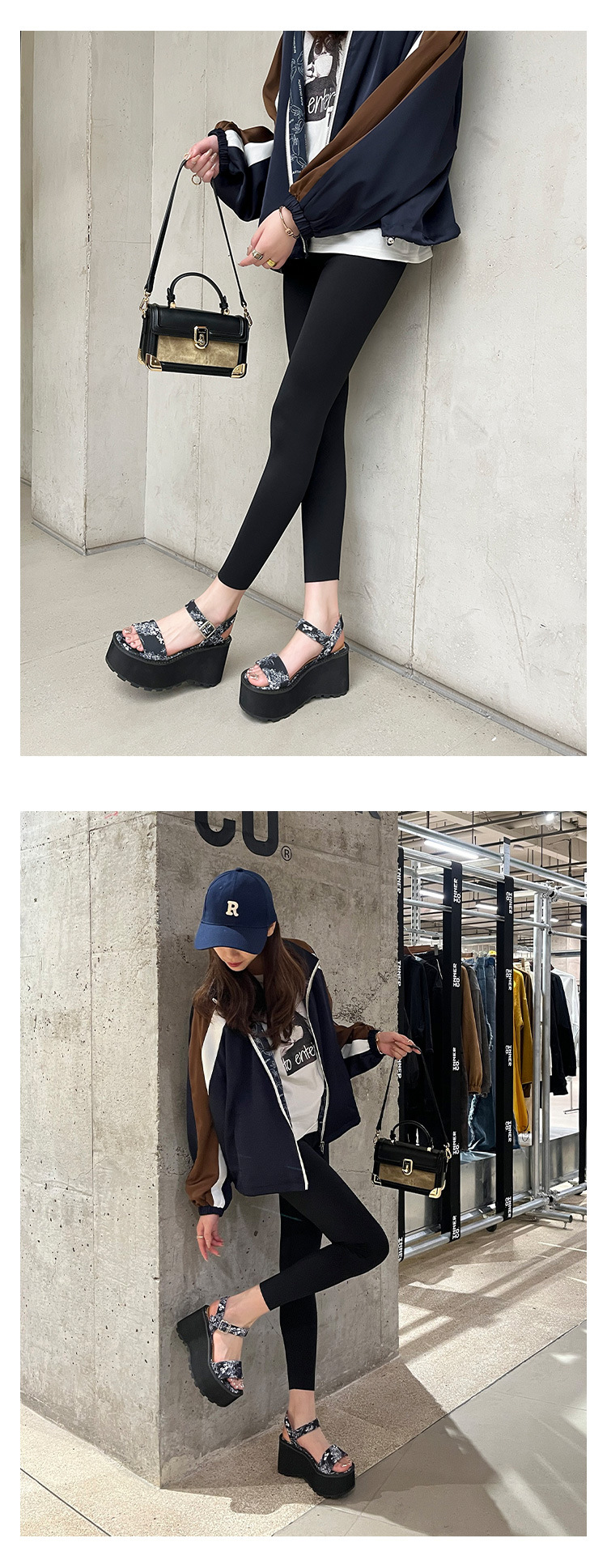 Sandal cao gót nữ phong cách Trung Hoa đế xuồng hở mũi quai ngang — Đen 11cm, Trắng 11cm, Trắng 9cm, Đen 9cm chi tiết 12