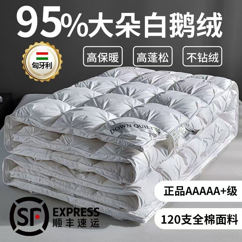 Hungarian down Quilt Genuine Class a 95 White Goose down Quilt Core Pure Cotton Winter Quilt Goose down Quilt White Goose down 5A Grade 100 Goose