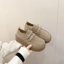 勃肯鞋女百搭厚底增高小众圆头搭扣单鞋2025年秋季新款博肯豆豆鞋