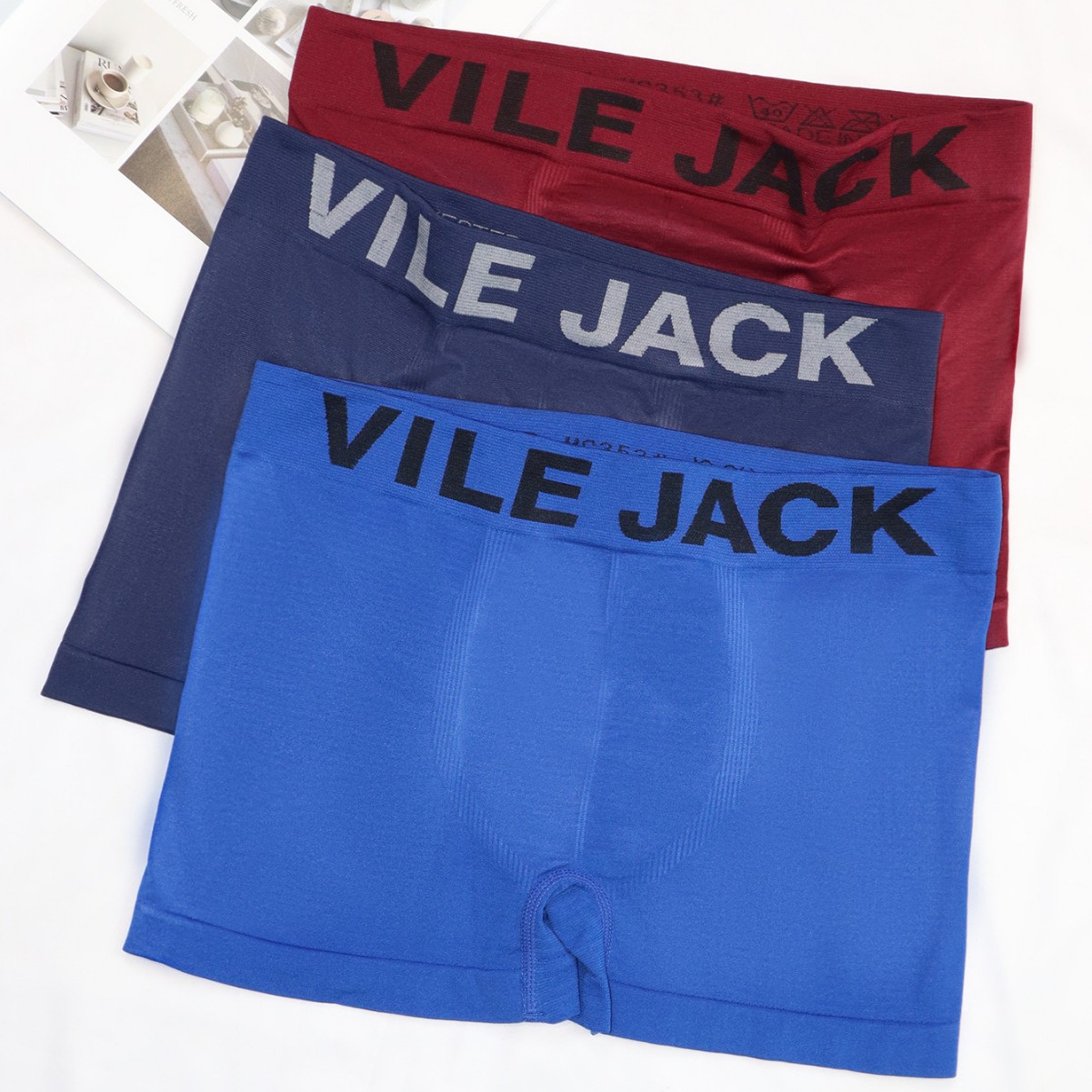 Calzoncillos bóxer para hombre VILEJACk, sin costuras, elásticos, transpirables, de cintura media, tejido de cuatro esquinas, suministro mayorista transfronterizo.