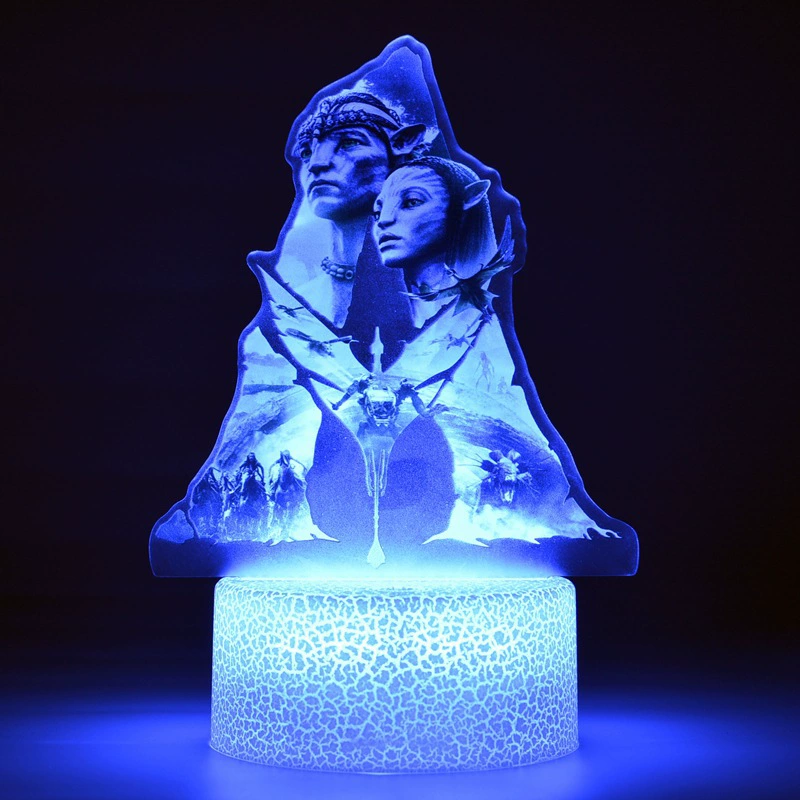 Акриловый LED-ночник Avatar 3 «Огонь и Пепел», 16 цветов, сенсорная подставка, 20,5×14,5×6 см