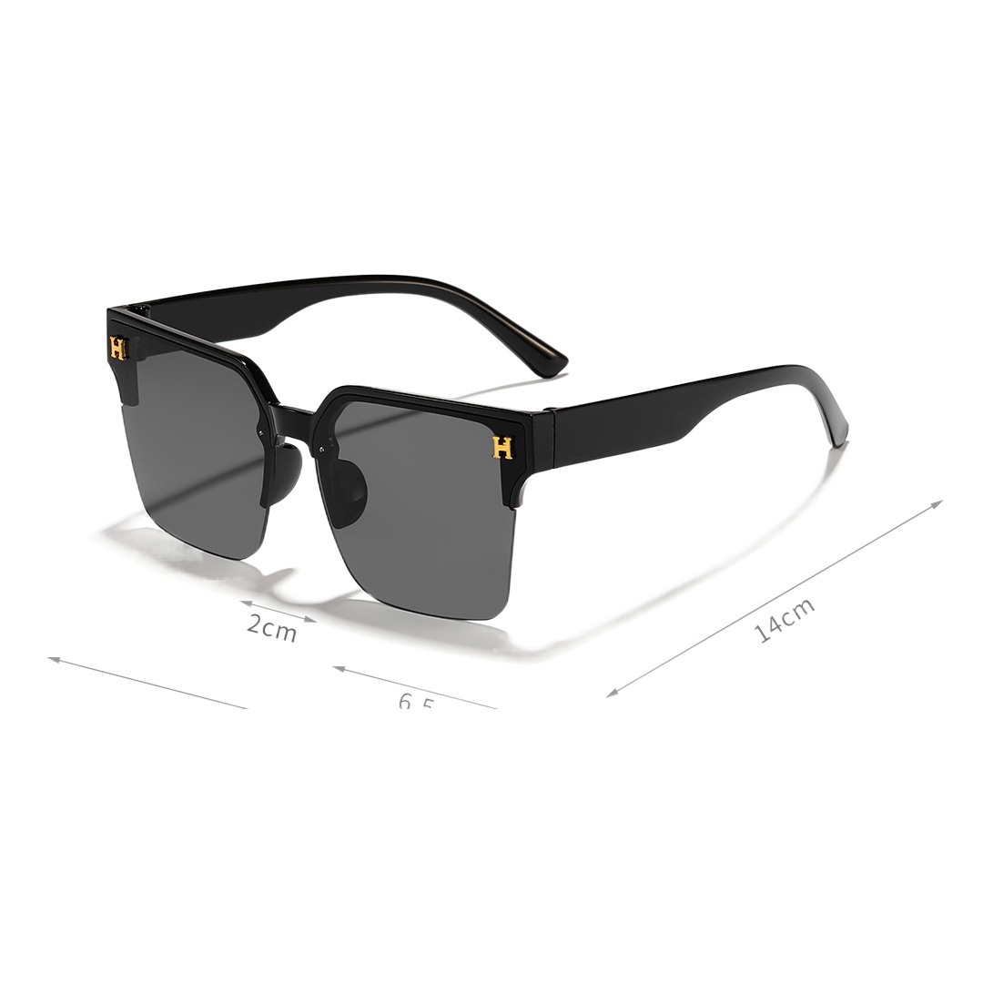 Nuevo estilo coreano H-carta elegante medio marco cara-mirando pequeña moda todo partido al aire libre UV a prueba de gafas de sol
