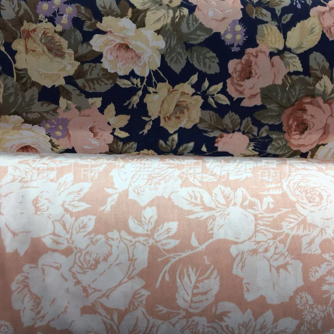 批发供应花卉纯棉斜纹布料床品服饰印花面料小碎花棉布服装面料