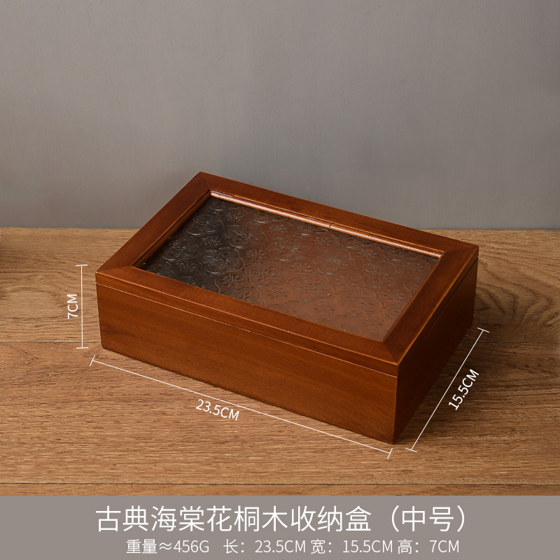 ライト高級木製ベゴニアフラワーガラスレトロキャビネット化粧品雑貨収納キャビネット引き出し付き北欧スタイルデスクトップ|undefined